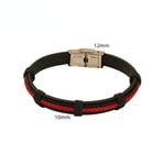 Red / 1 Piece Classic Series Modern Braided Leather Stainless Steel Men's Fashion Bracelet Picture2